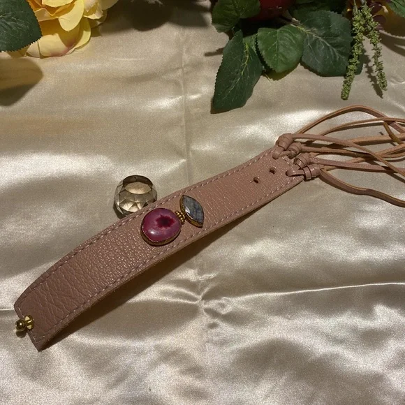 Genuine leather bracelet hand crafted